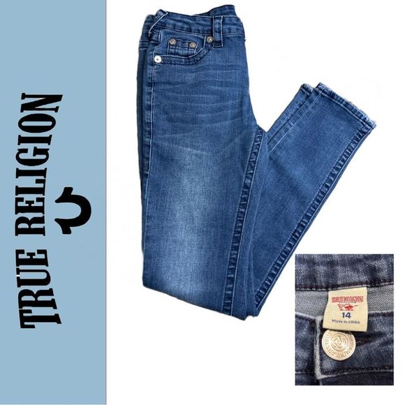 True Religion Girls Stretch Mid-Rise Skinny‎ Jeans - Size 14 - Picture 2 of 2